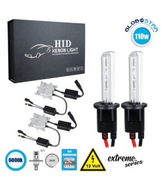 GloboStar® 84144 H1 XCB Line KIT Βασικού Φωτισμού Αυτοκινήτου & Μοτοσυκλέτας 3rd Generation Can-Bus Extreme Series XENON 110W 10350lm DC 9-16V Αδιάβροχο IP65 Ψυχρό Λευκό 6000K